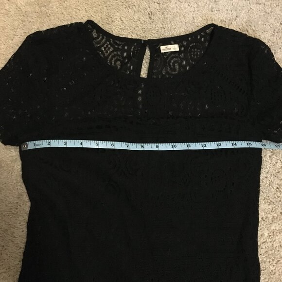 Hollister Abercrombie Gothic Black Lace Bilayer Punk Goth Dress - Picture 12 of 16